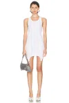 Jean Paul Gaultier Sleeveless Mini Dress With Garter-style Hem In White