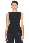 Jean Paul Gaultier Cotton Ribbed Tank Top With Lingerie Garter Clothing In Black