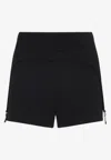Jean Paul Gaultier Cotton Ribbed Mini Short With Lingerie Garter Clothing In Black