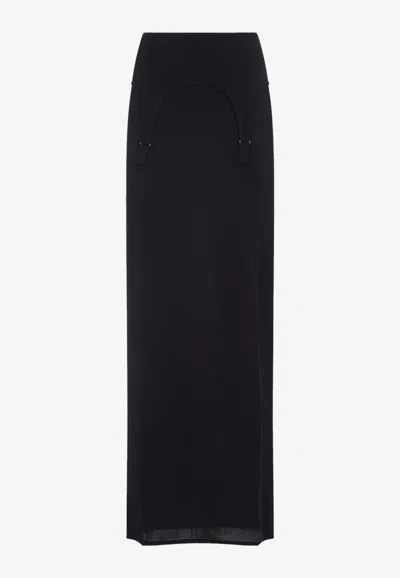 Jean Paul Gaultier Lingerie Garter Long Skirt In Black