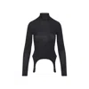 Jean Paul Gaultier Lingerie-inspired Garter Top In Stretch Rayon In Black
