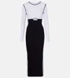 JEAN PAUL GAULTIER LOGO COTTON-BLEND JERSEY MAXI DRESS