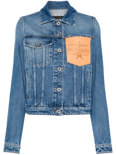 Jean Paul Gaultier Logo-debossed Jacket In Blue