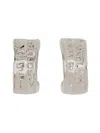 Jean Paul Gaultier Sculptural Silver Brass Earrings In Metallic