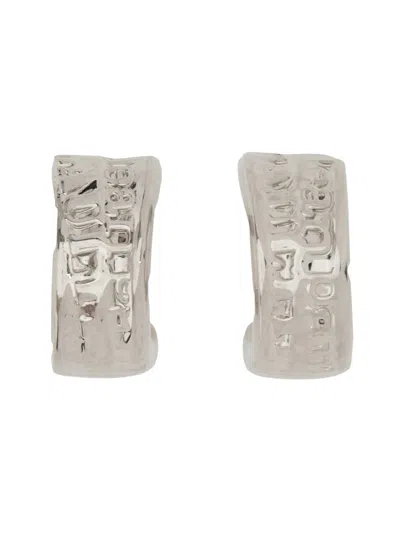 Jean Paul Gaultier Logo Earrings In Metallic