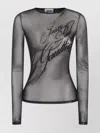 Jean Paul Gaultier Top The Sequin In Tulle Nero Donna In Black