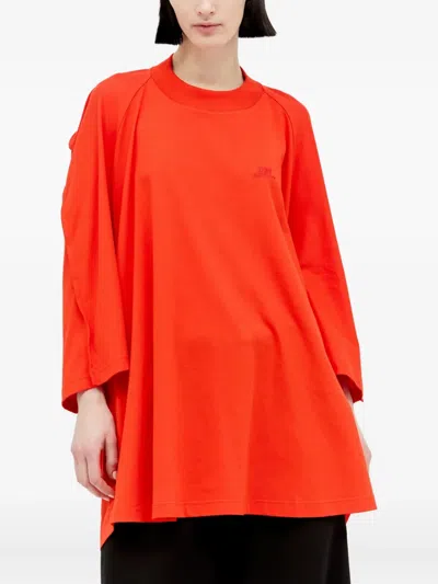 Jean Paul Gaultier Logo-embroidered T-shirt In Red