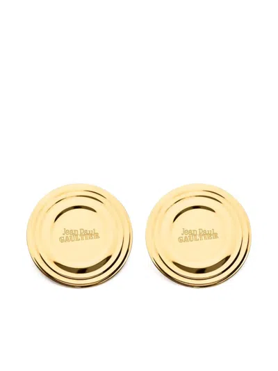 Jean Paul Gaultier Logo-engraved Earrings In Gold