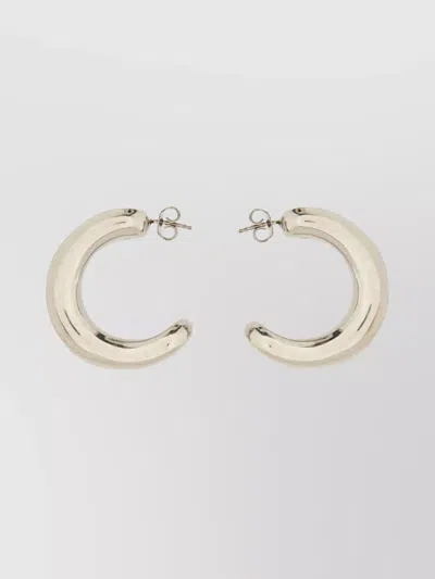 Jean Paul Gaultier Logo Engraved Hoop Earrings In Neutral