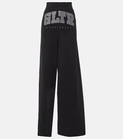 Jean Paul Gaultier Logo High-rise Cotton Jersey Sweatpants In Black