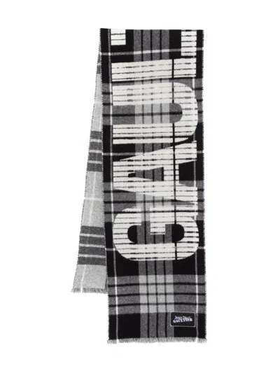 Jean Paul Gaultier Logo-jacquard Scarf In Black