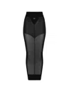 Jean Paul Gaultier Logo Knit Long Skirt Black In Black