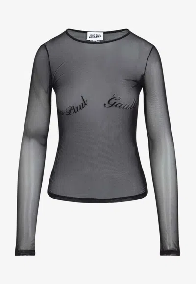 JEAN PAUL GAULTIER LOGO MESH TOP
