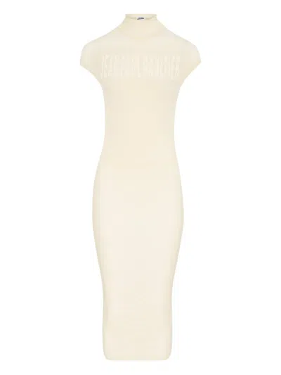 Jean Paul Gaultier Logo Midi Dress In Neutral