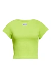 Jean Paul Gaultier Logo Patch Crop Baby Tee In Lime