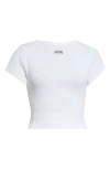 Jean Paul Gaultier Logo Patch Crop Baby Tee In White