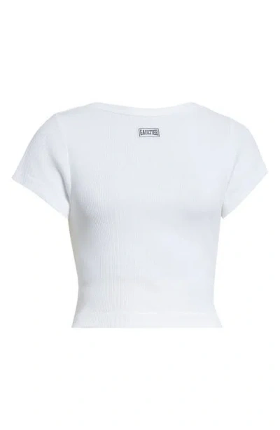 Jean Paul Gaultier Logo Patch Crop Baby Tee In White