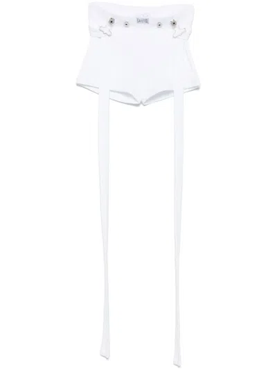 Jean Paul Gaultier Elastic Waist Shorts In White