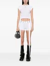 Jean Paul Gaultier White Cotton Crop T Shirt With Gaultier Logo In 白色