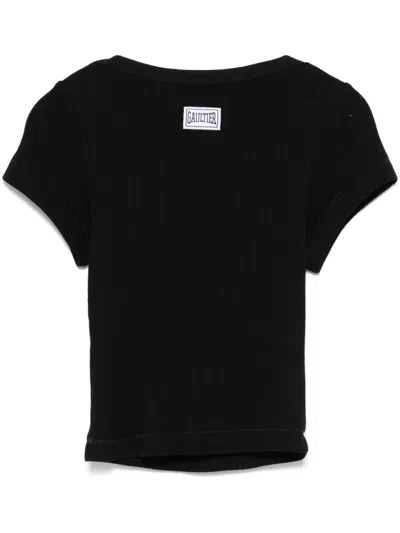 Jean Paul Gaultier Logo-patch T-shirt In Black