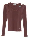Jean Paul Gaultier Logo-patched Knit Top In Red