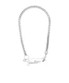 Jean Paul Gaultier Logo-plaque Curb-chain Necklace In White