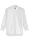Jean Paul Gaultier Logo-print Silk-chiffon And Poplin Shirt In White