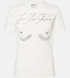 Jean Paul Gaultier Bedrucktes T-shirt Aus Baumwoll-jersey In White