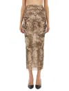 Jean Paul Gaultier Sheer Overlay Sleeveless Midi Skirt