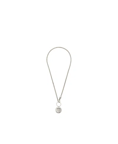 Jean Paul Gaultier Logo Round Pendant Necklace In Yellow