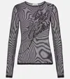Jean Paul Gaultier Top The Sequin In Tulle Nero Donna In Black