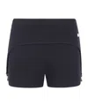 Jean Paul Gaultier Cotton Ribbed Mini Short With Lingerie Garter Clothing In Black