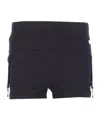 Jean Paul Gaultier Cotton Ribbed Mini Short With Lingerie Garter Clothing In Black