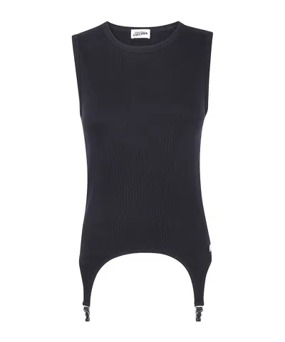 Jean Paul Gaultier Logo Vest In Black