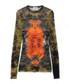 Jean Paul Gaultier Graphic Print Sheer Fabric Tops In Multi