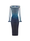 Jean Paul Gaultier Elegant Mesh Boat Neck Long Dress With 3d Collar And Cuff In Multicolor