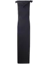 Jean Paul Gaultier Long Backless Dress With Belt On The Back Clothing In Blue