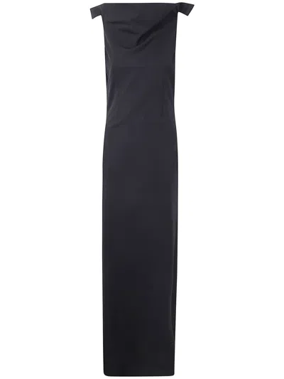 Jean Paul Gaultier Long Backless Dress With Belt On The Back Clothing In Black