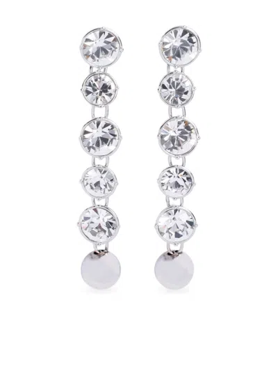 Jean Paul Gaultier Crystal-embellished Drop Earrings In Grey