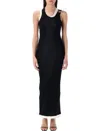 Jean Paul Gaultier Ribbed Dress With Overall Buckles In Black In Black