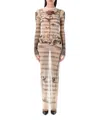 Jean Paul Gaultier Mesh Ls Sleeve Tatoo Marinier Top In Beige