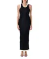 Jean Paul Gaultier Cotton Ribbed Twisted Double Layer Sleeveless Dress In Black