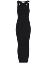 Jean Paul Gaultier Womens Black Ribbed Scoop-neck Cotton-jersey Midi Dress In Black