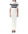 Jean Paul Gaultier Knitted Stripe Short Sleeve Dress In White