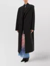Jean Paul Gaultier Long Length Notch Lapel Coat With Side Pockets In Black