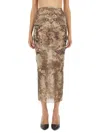 Jean Paul Gaultier Sheer Overlay Sleeveless Midi Skirt In Multi