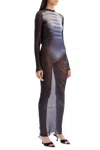 Jean Paul Gaultier Mesh Dress ''le Mâle'' In Blue