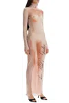Jean Paul Gaultier Le Classique Printed Stretch-jersey Turtleneck Maxi Dress In Pink