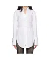 Jean Paul Gaultier Draped Silk Organza-trimmed Cotton-blend Poplin Shirt In White