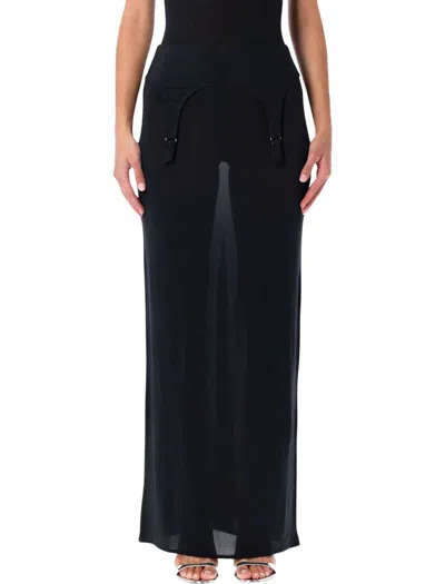 Jean Paul Gaultier Long Skirt Lingerie Garter In Blue